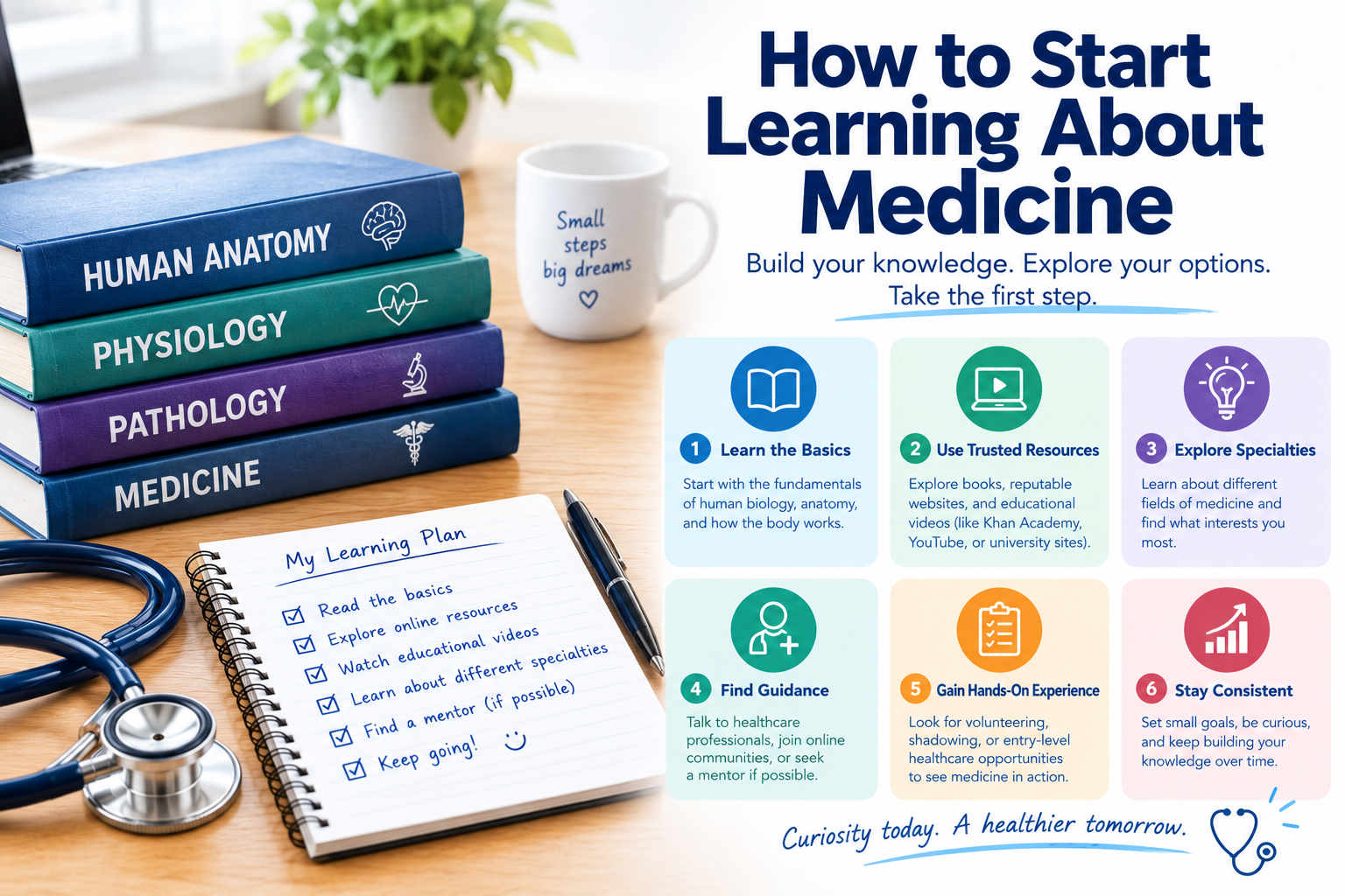 how to start learning about medicine