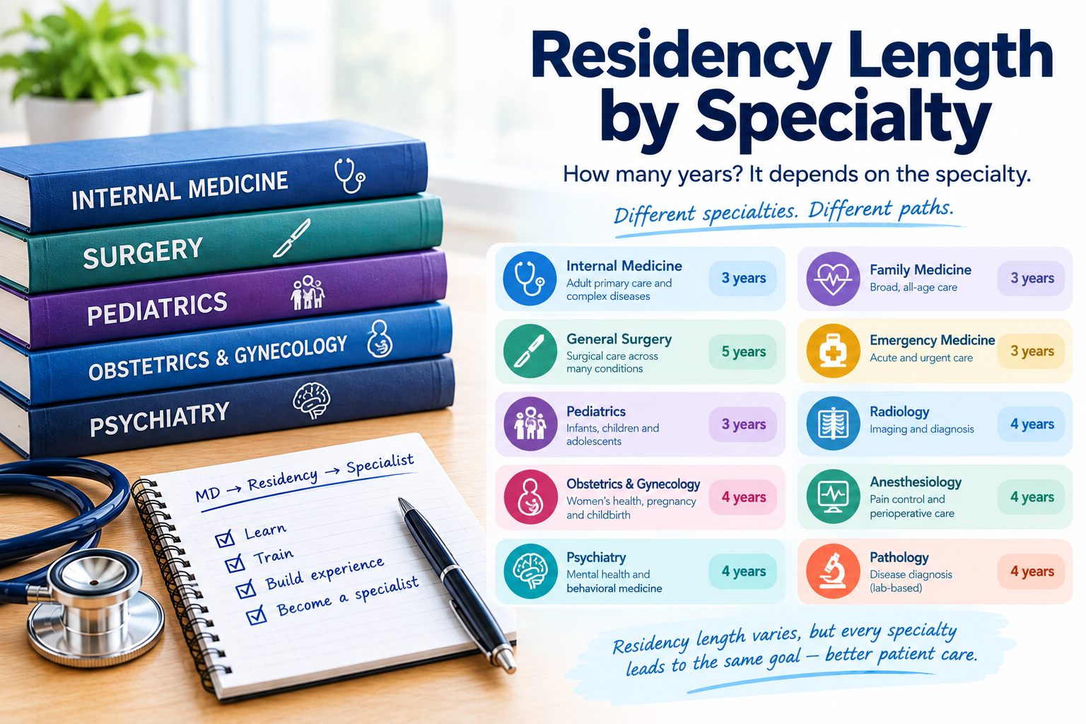 residency length by specialty